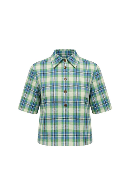 Rugby Top in Blue/Green