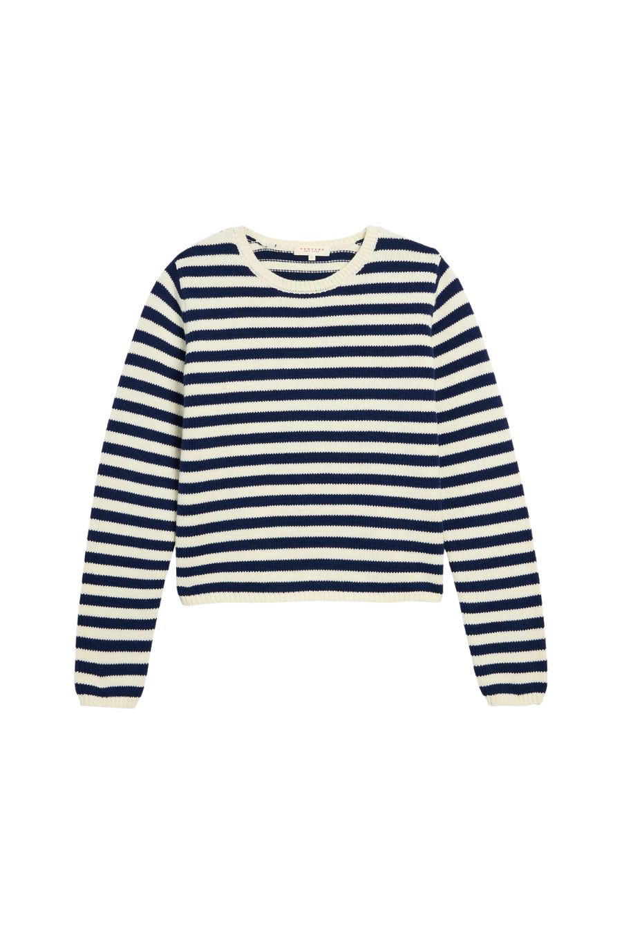 Melina Stripe Sweater in Off White/Baltic Blue
