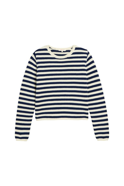 Melina Stripe Sweater in Off White/Baltic Blue
