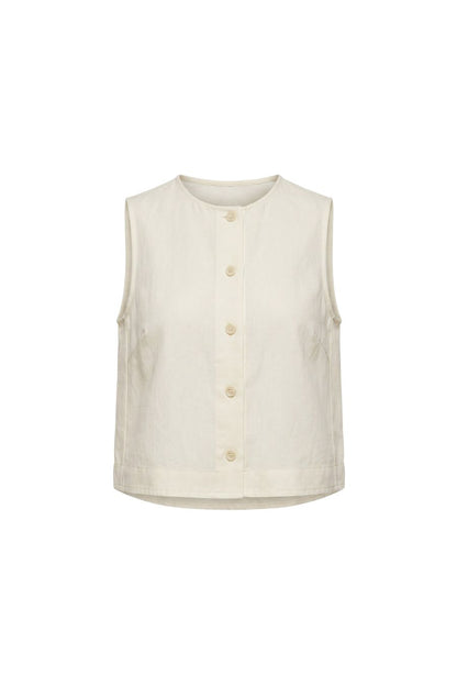Godet Tank in Cream by Apiece Apart — designer top at Bunny & Babe