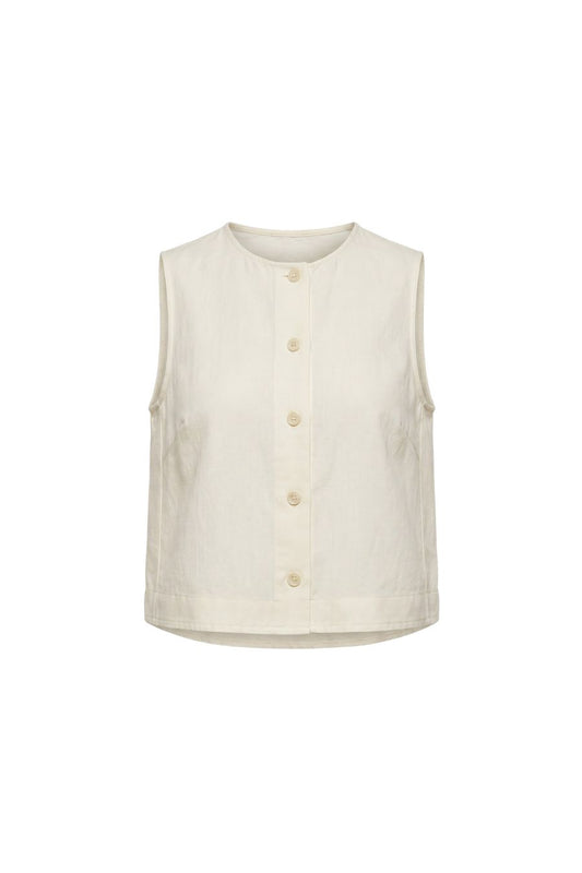 Godet Tank in Cream