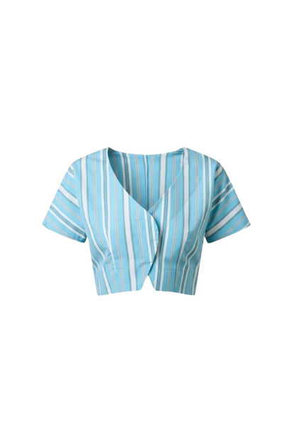 Bianca Top in Lagoon/White