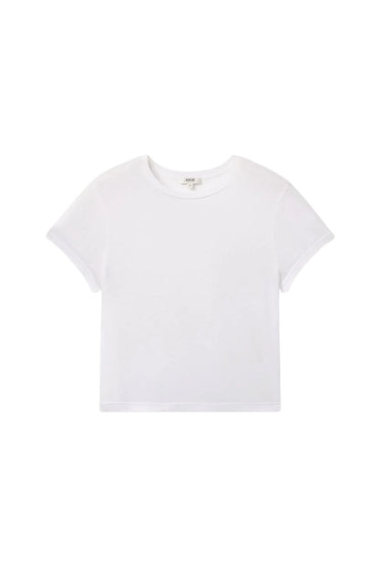 Adine Shrunken Tee in White by Agolde — designer top at Bunny & Babe