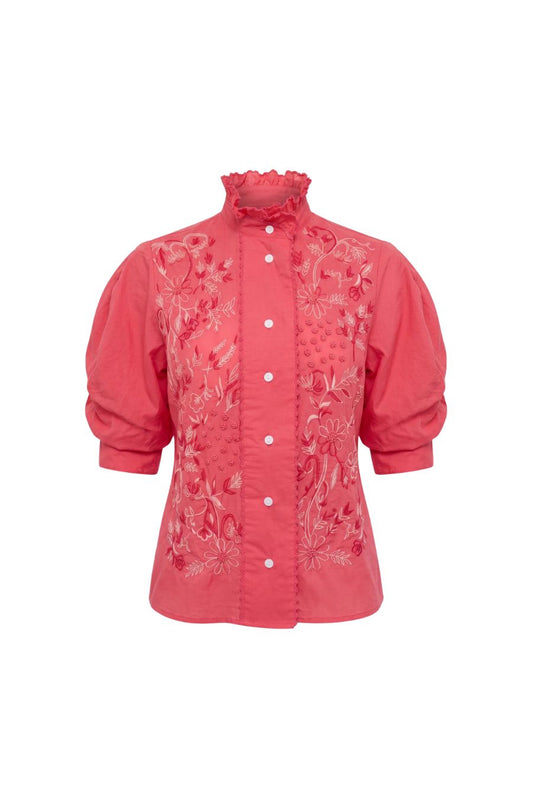 Vita in Wild Flower Embroidered Raspberry
