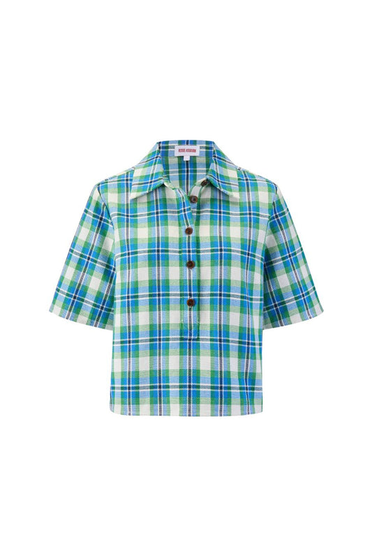 Rugby Top in Blue/Green