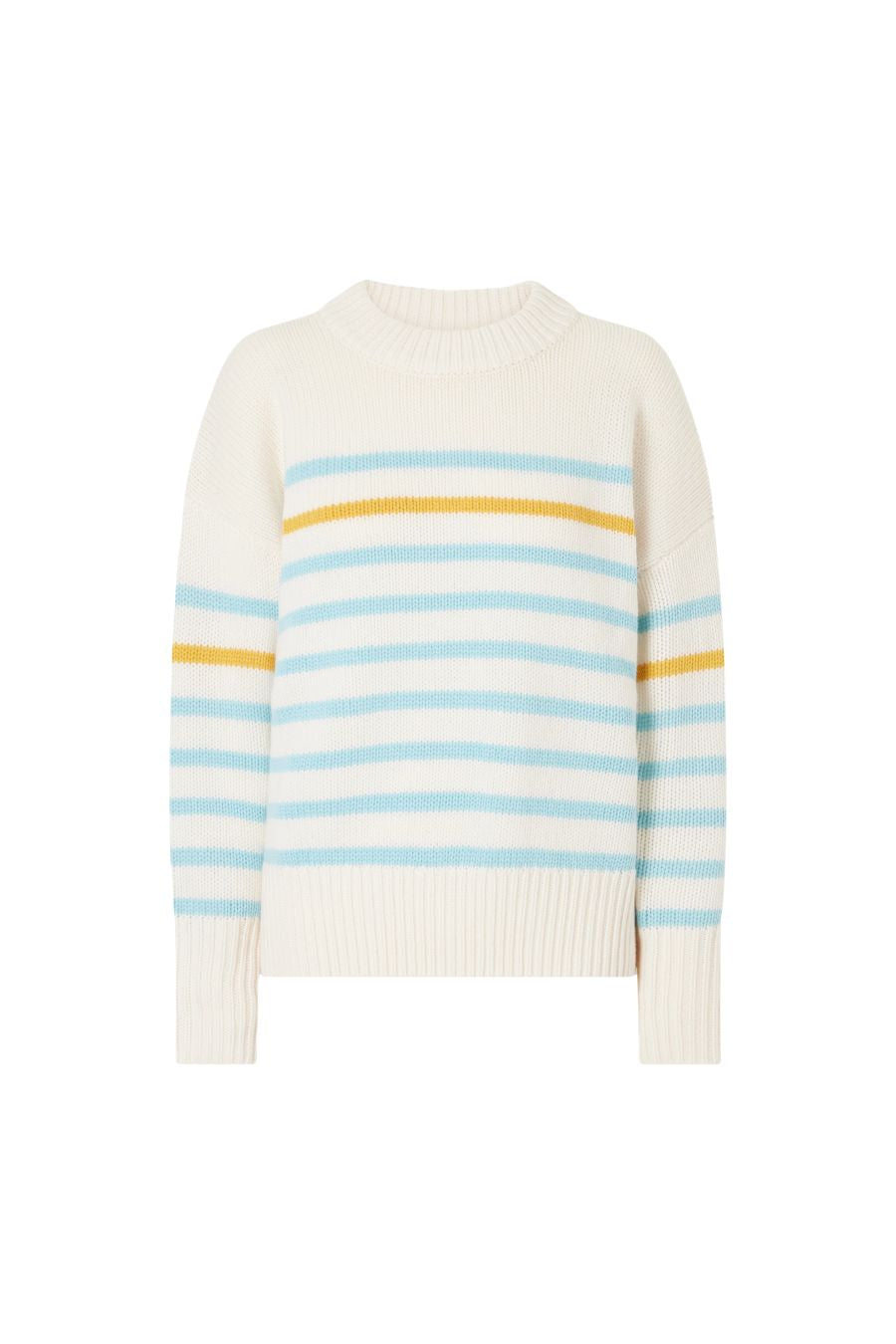 Marin Sweater in Ivory/Aqua/Tangerine