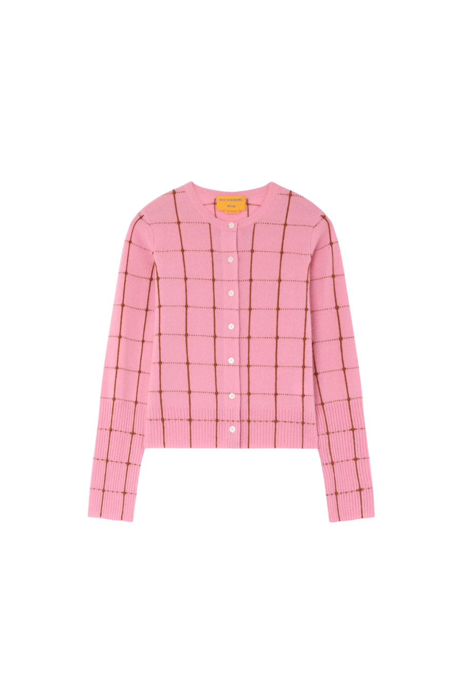 Jane Checker Cardigan in Sprinkle/Burnt Sienna