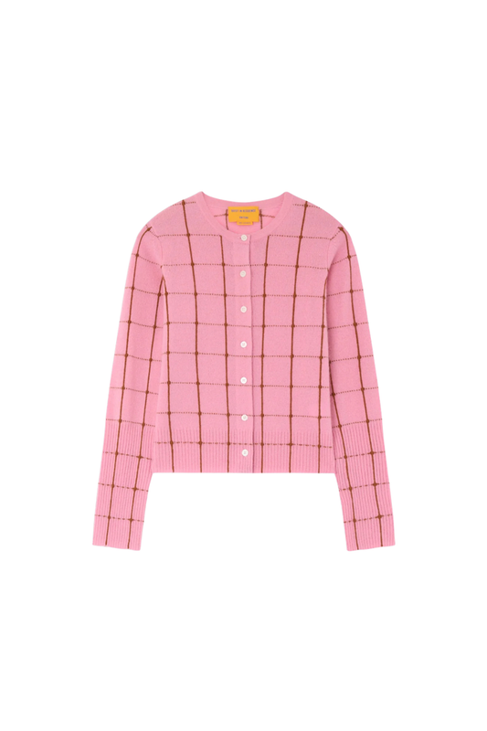 Jane Checker Cardigan in Sprinkle/Burnt Sienna
