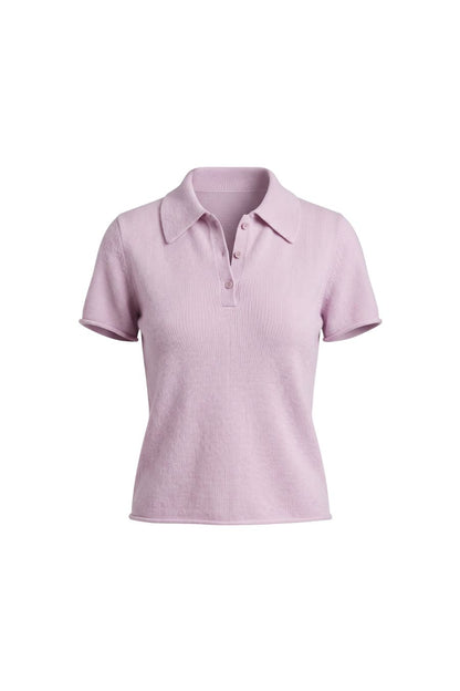 Rita Shrunken Polo in Soft Pink