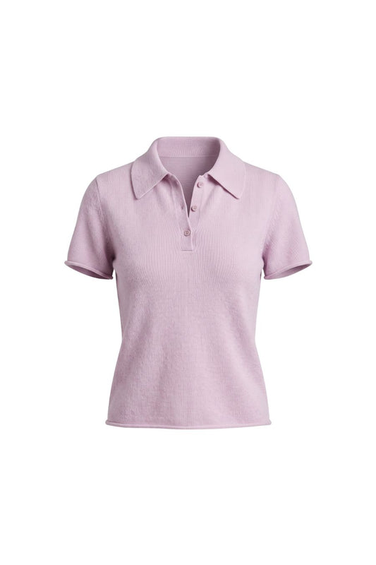 Rita Shrunken Polo in Soft Pink