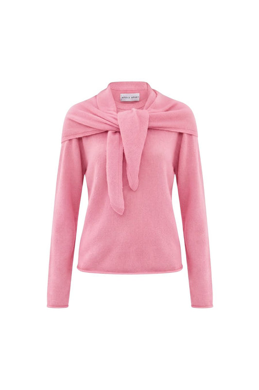 Softest Tissue Scarf Tie Top in Pink