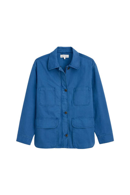Painter Jacket in Herringbone Washed Cobalt