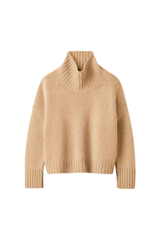 Girlfriend Turtleneck in Camel