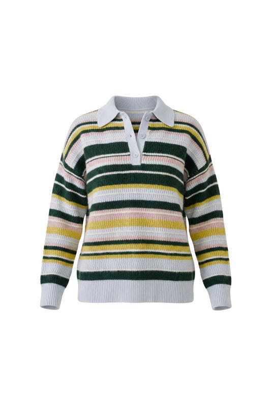 Billie Cashmere Sweater in Hunter Green Multi