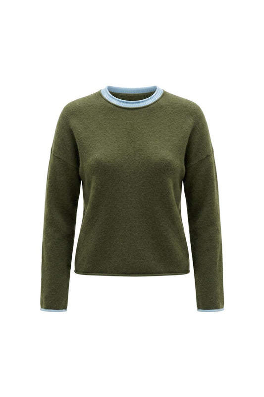 Dominick Sweater in Olive/Sky