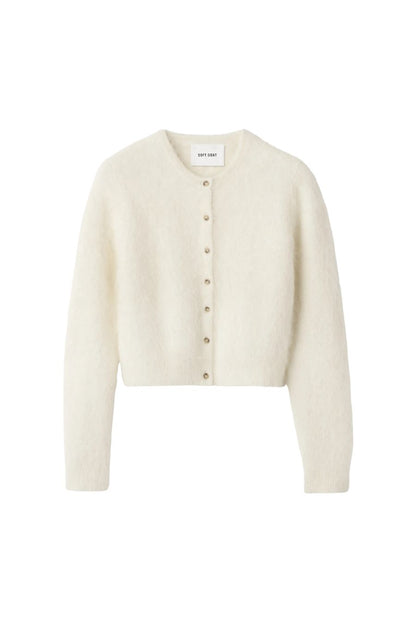 Alpaca Cardigan in Feather White