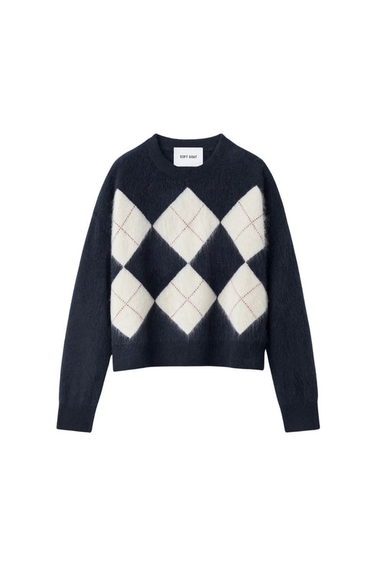 Argyle Crewneck in Navy