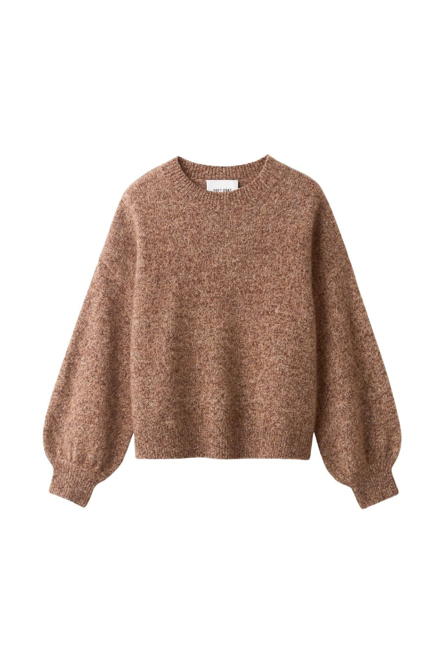 Marled Relaxed Fit Crewneck in Brown Melange
