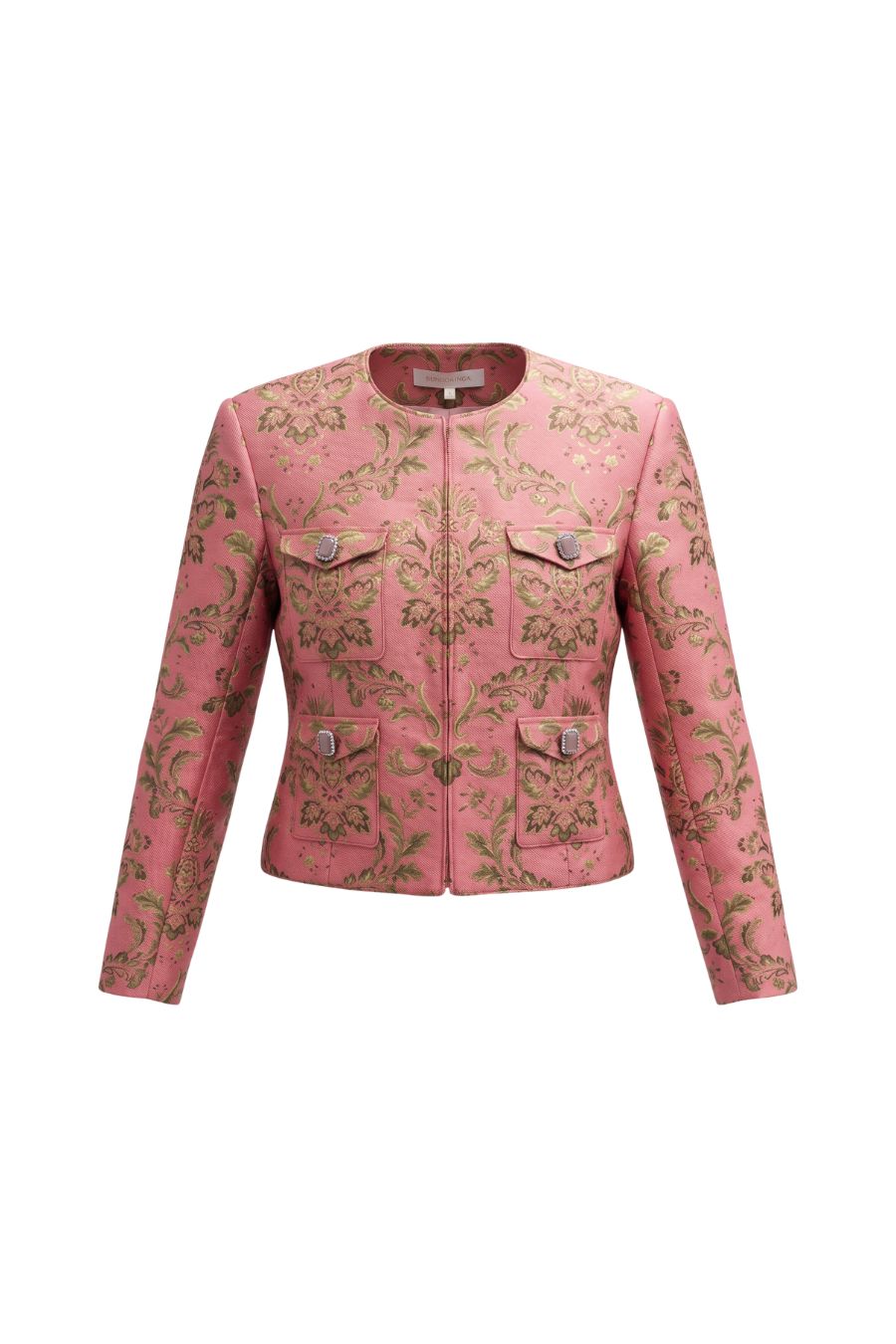 Venetia Jacquard Jacket in Pink/Gold