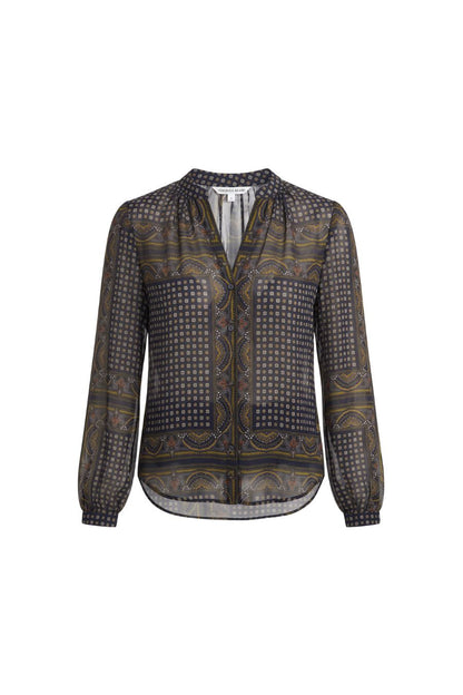 Ashlyn Blouse in Heritage Navy Multi