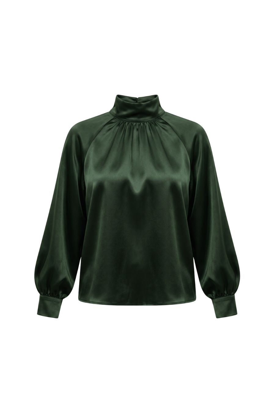 Nadine Silk Blouse in Hunter Green