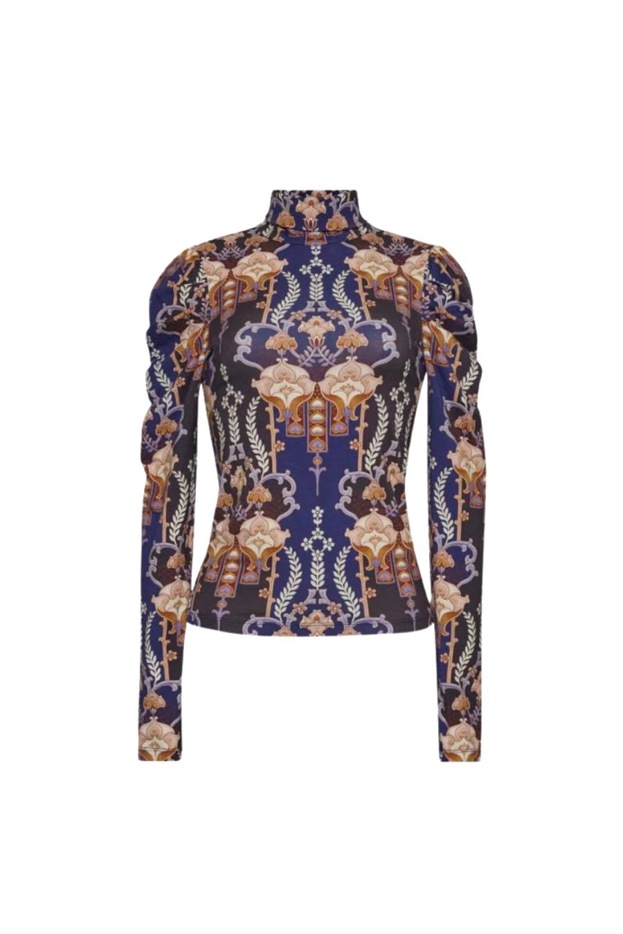 Chira Top in Flora Facade Blue