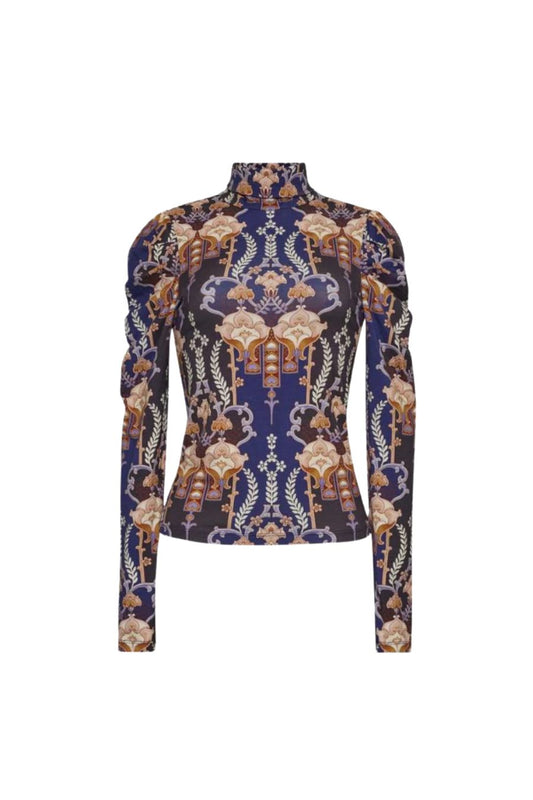 Chira Top in Flora Facade Blue
