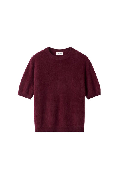 Brushed Short Sleeve in Bordeaux
