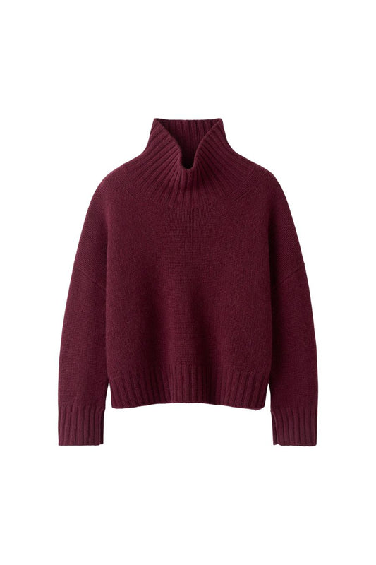Girlfriend Turtleneck in Bordeaux