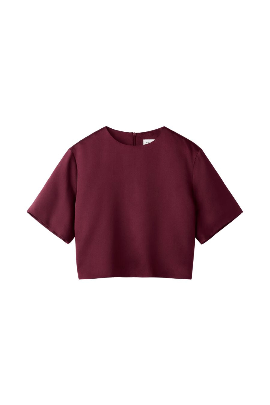 Short Sleeved Silk Blouse in Bordeaux