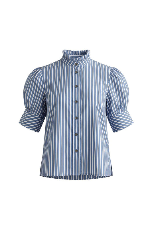 Vita Blouse in Grey/White