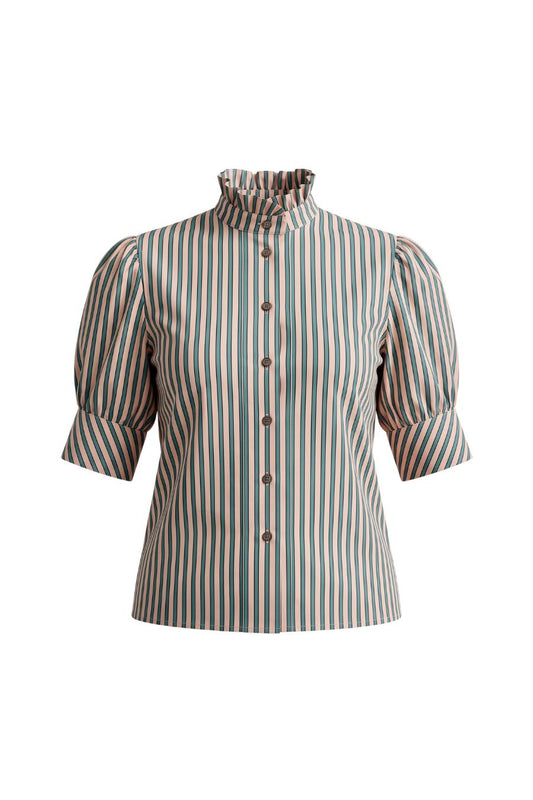 Vita Blouse in Pink/Teal