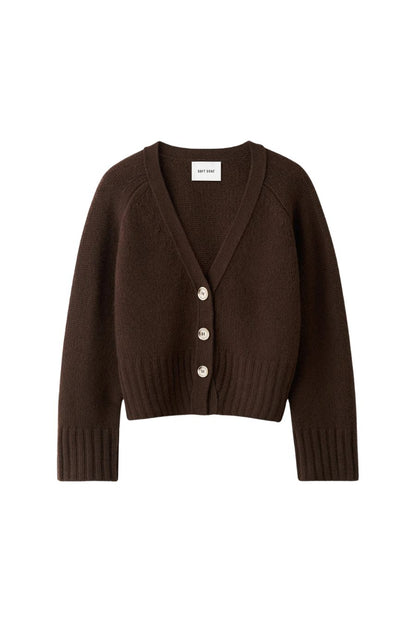 V-Neck Cardigan in Mocha