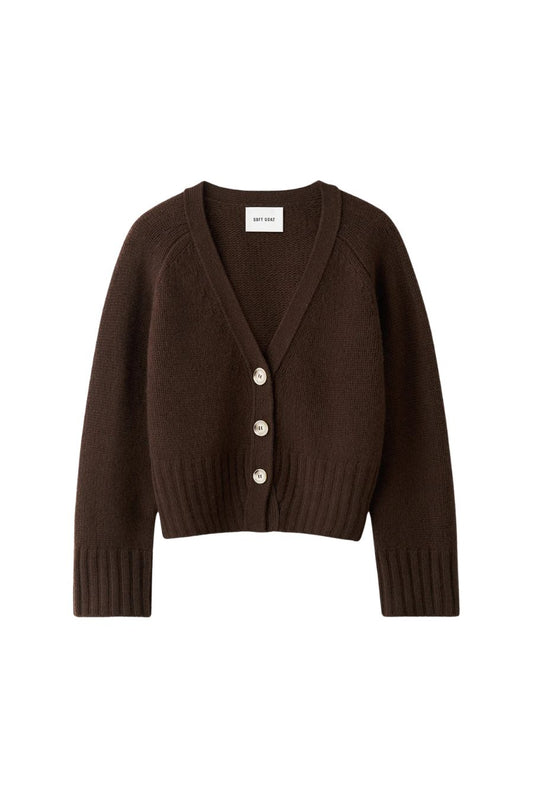 V-Neck Cardigan in Mocha