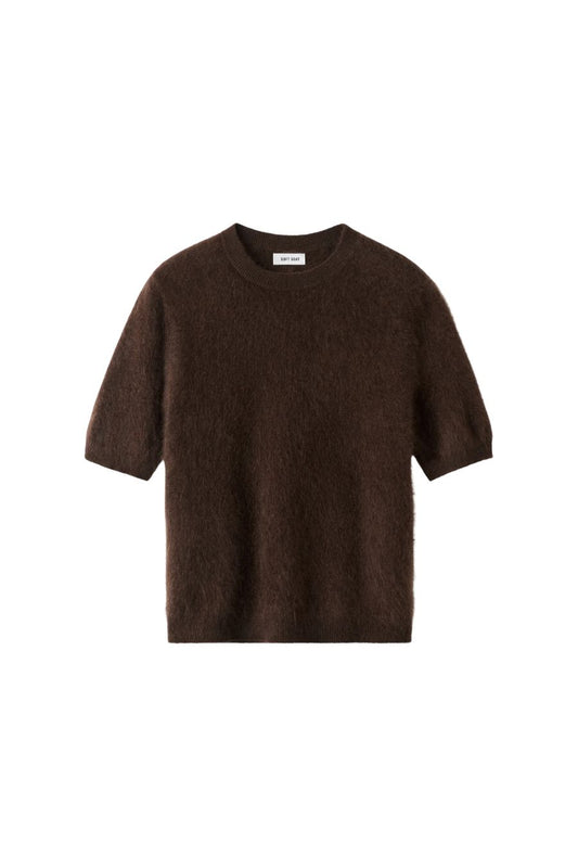 Soft Goat Brushed Short Sleeve in Mocha