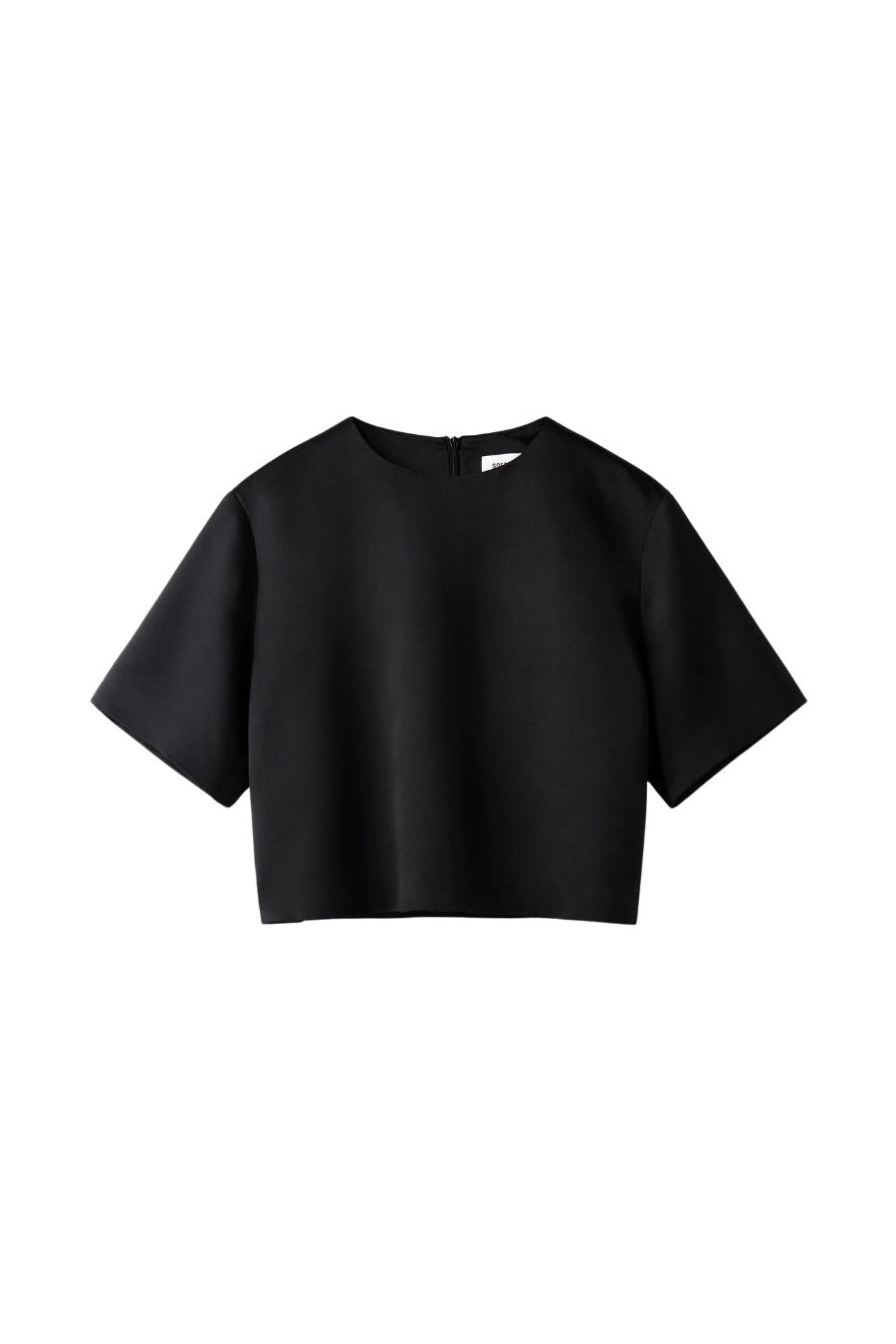Short Sleeved Silk Blouse in Black