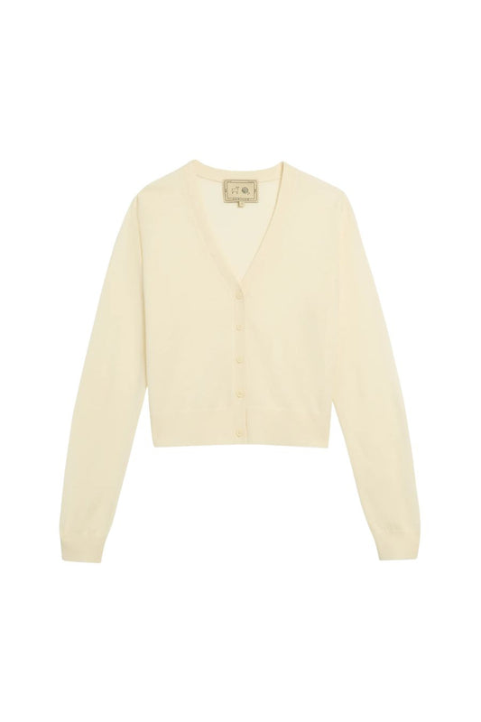 Chloe Superfine Cashmere Cardigan in Ivory
