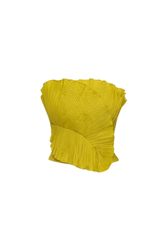 Tradicion Pleated Top in Lime