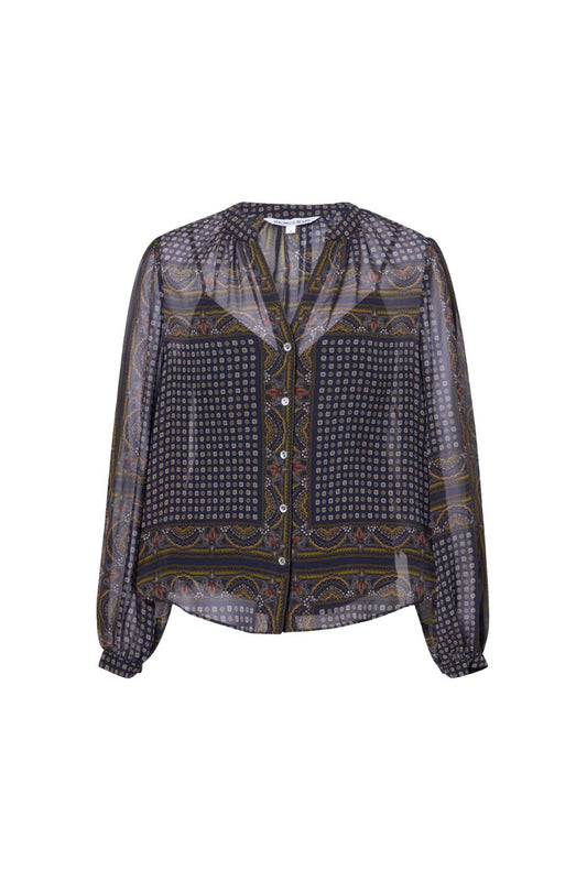 Ashlyn Blouse in Heritage Navy Multi