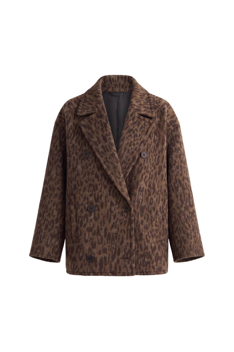 Downtown Peacoat in Leopard