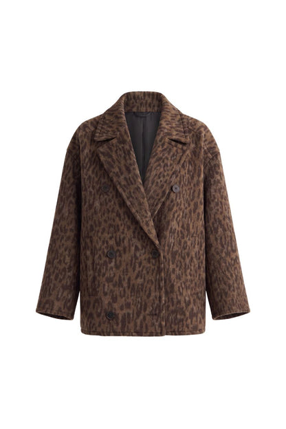 Downtown Peacoat in Leopard