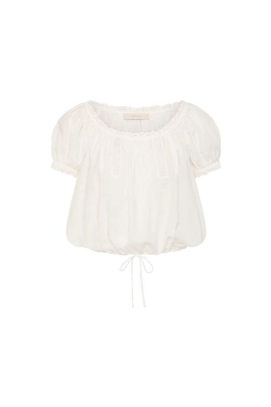 Gabi Top in Fernanda Lace Antique White