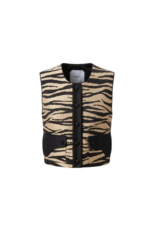 Xena Top in Black Zebra Stripe