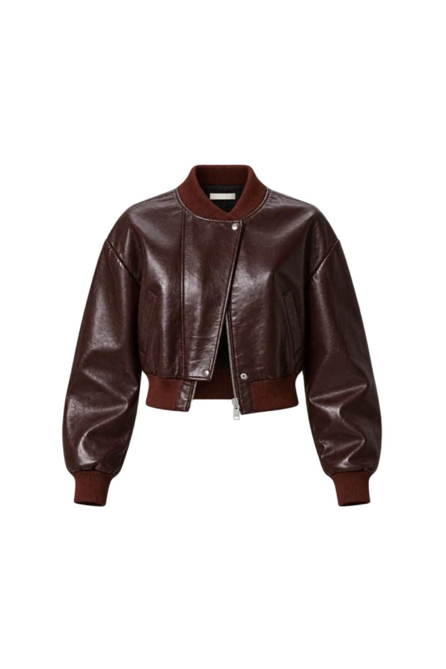 Camille Moto Jacket In Burgundy