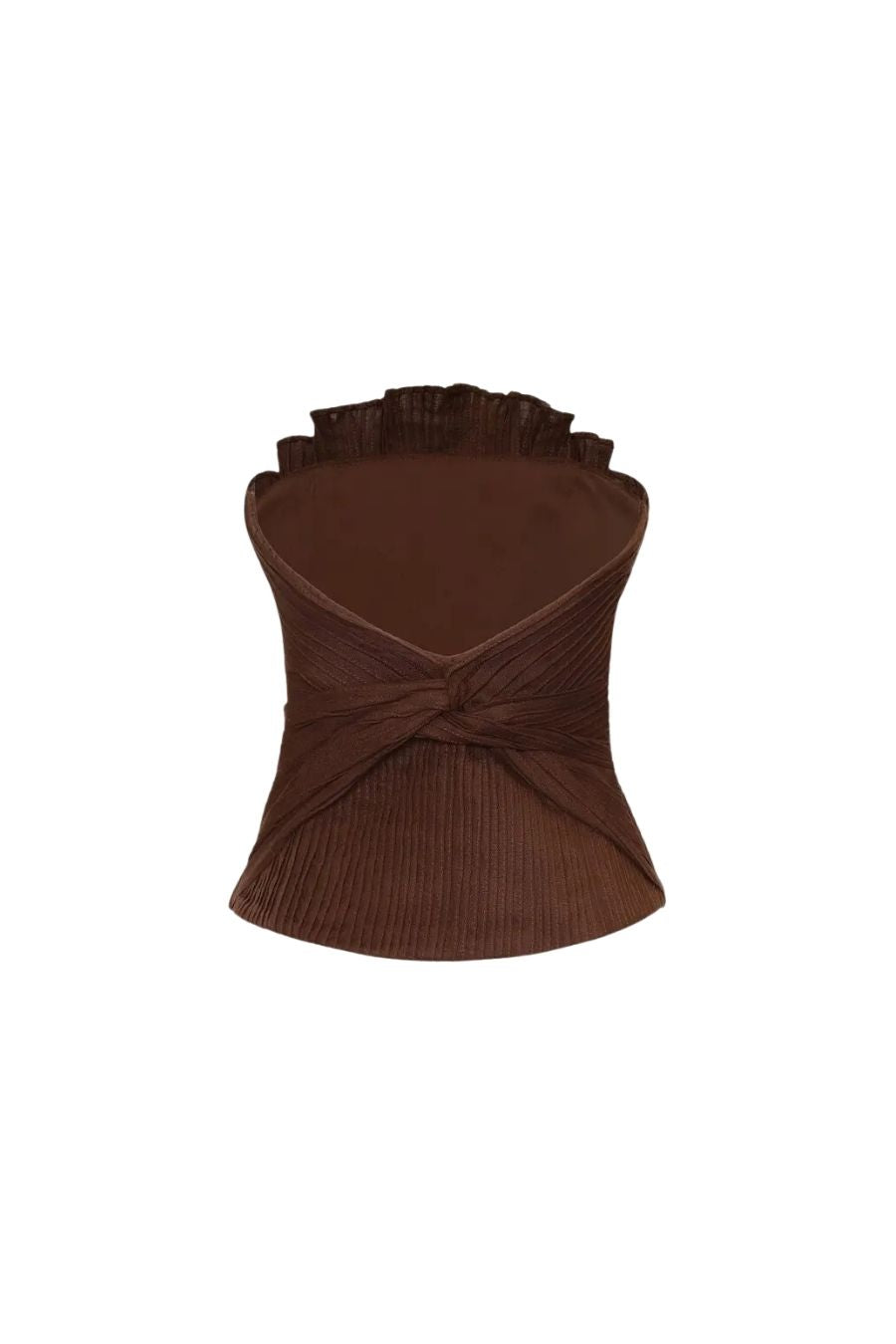De Los Astros Pleated Top in Brown