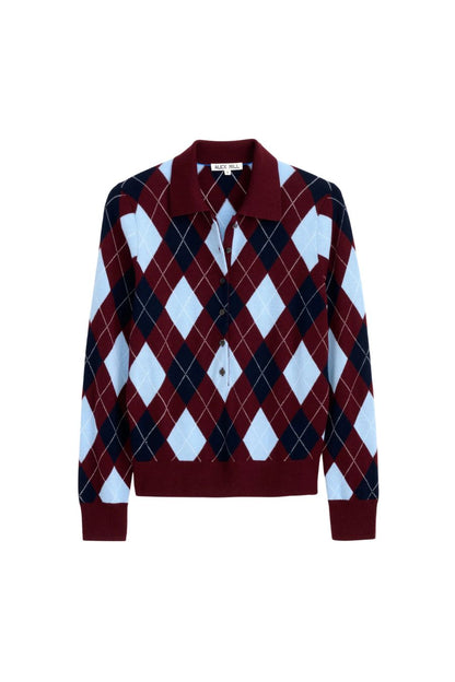 Lillian Polo in Argyle Burgundy