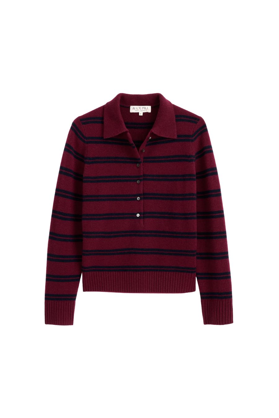 Park Polo Sweater in Deep Navy/Barolo
