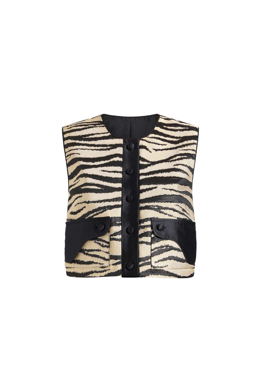 Xena Top in Black Zebra Stripe by Markarian
