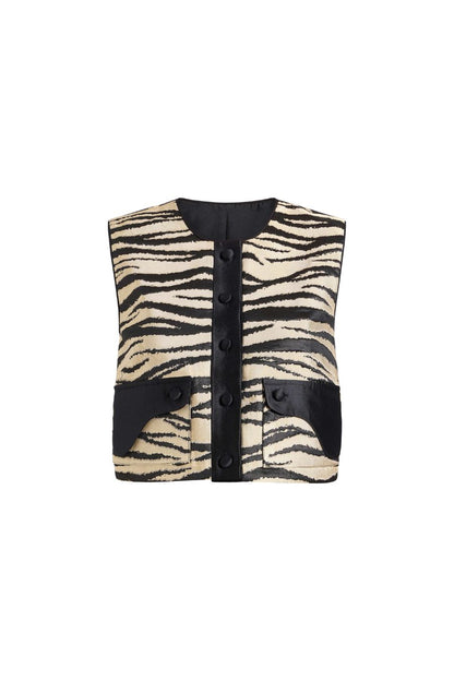 Xena Top in Black Zebra Stripe by Markarian