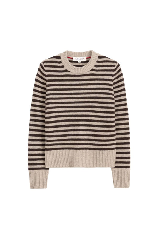 Marais Striped Sweater In Oyster/Espresso